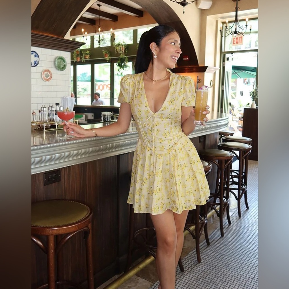 NWT Commense Yellow Floral Women's Dress